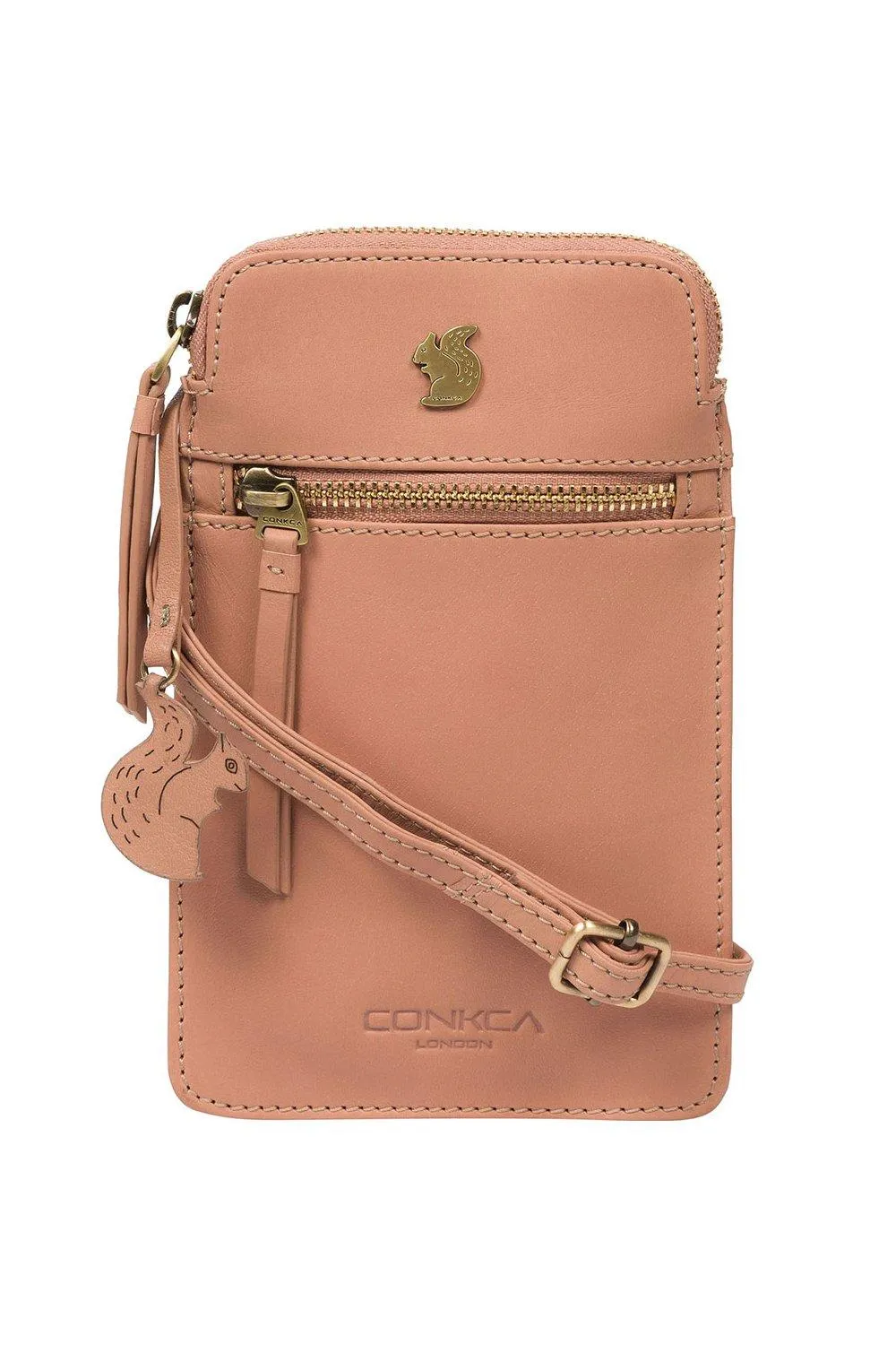 

Кожаная сумка через плечо для телефона Bambino Conkca London, розовый