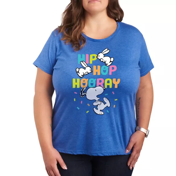

Футболка с принтом "Plus peanuts snoopy hip hop hooray" Licensed Character, синий