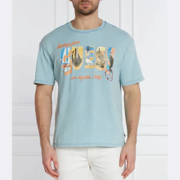 

Футболка классического кроя Guess, синий