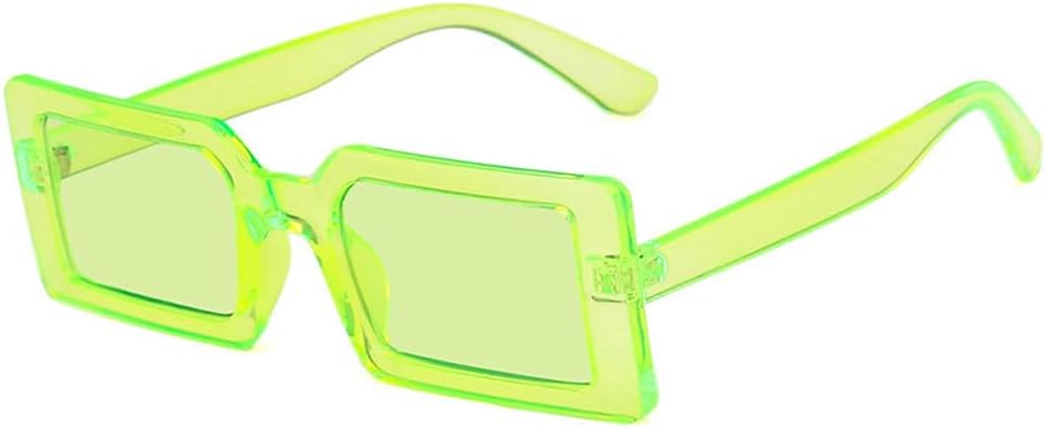 

Модные зеленые прямоугольные женские солнцезащитные очки с прозрачными линзами цвета океана, винтажные мужские солнцезащитные очки с защитой от УФ-излучения UV400 WNCKSQ, Fluorescent Green