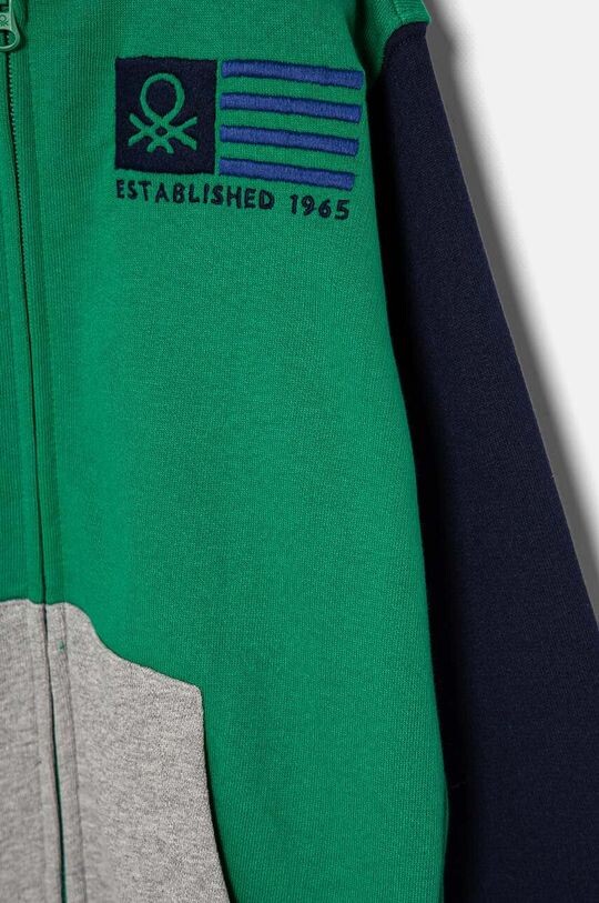 

Детская хлопковая толстовка United Colors of Benetton, зеленый