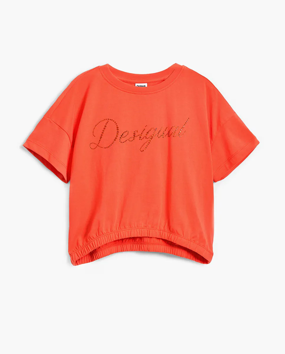 

Девичья футболка со стразами Desigual, натуральный