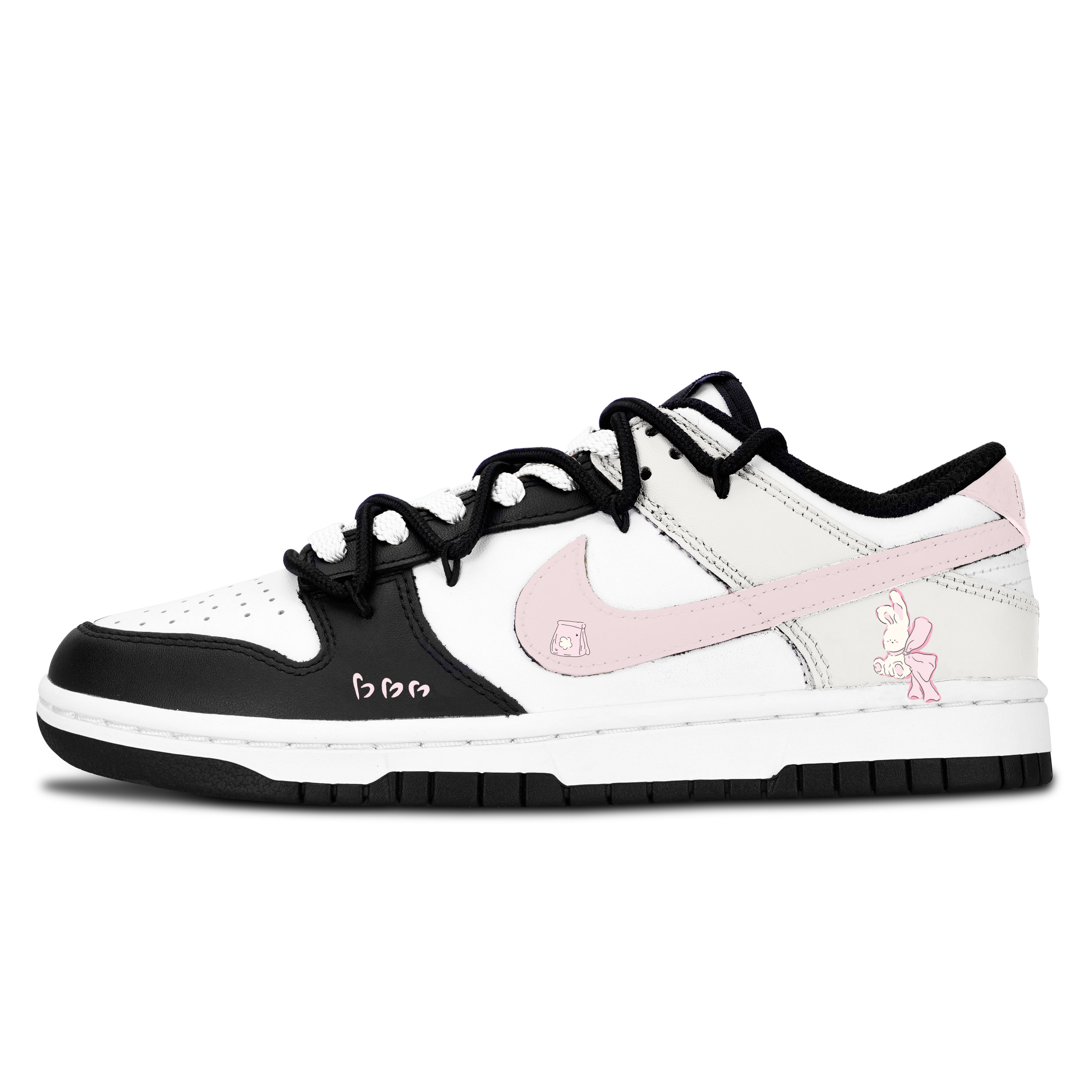

Dunk Black White, Rabbit милые устойчивые к истиранию низкие кроссовки для скейтборда Unisex Nike, розовый