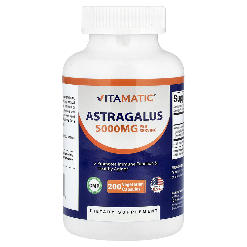 

Vitamatic, Астрагал, 5000 мг, 200 вегетарианских капсул