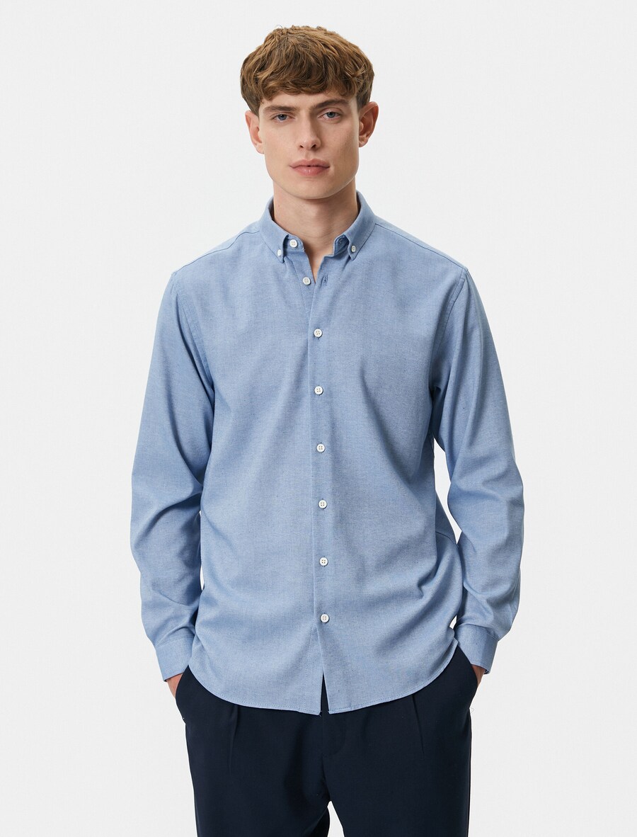 

Повседневная рубашка Koton Regular fit Button Up Shirt, небесно-синий