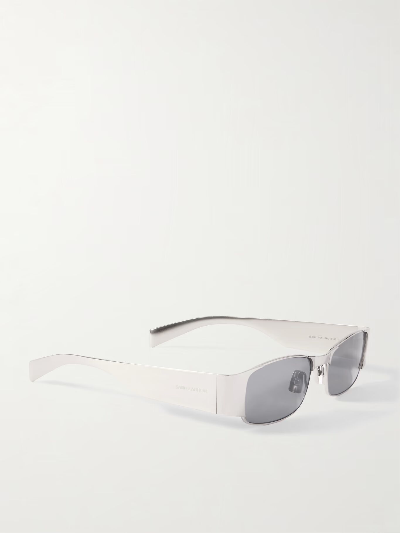 

Солнцезащитные очки в прямоугольной оправе серебристого цвета SAINT LAURENT EYEWEAR, серебряный