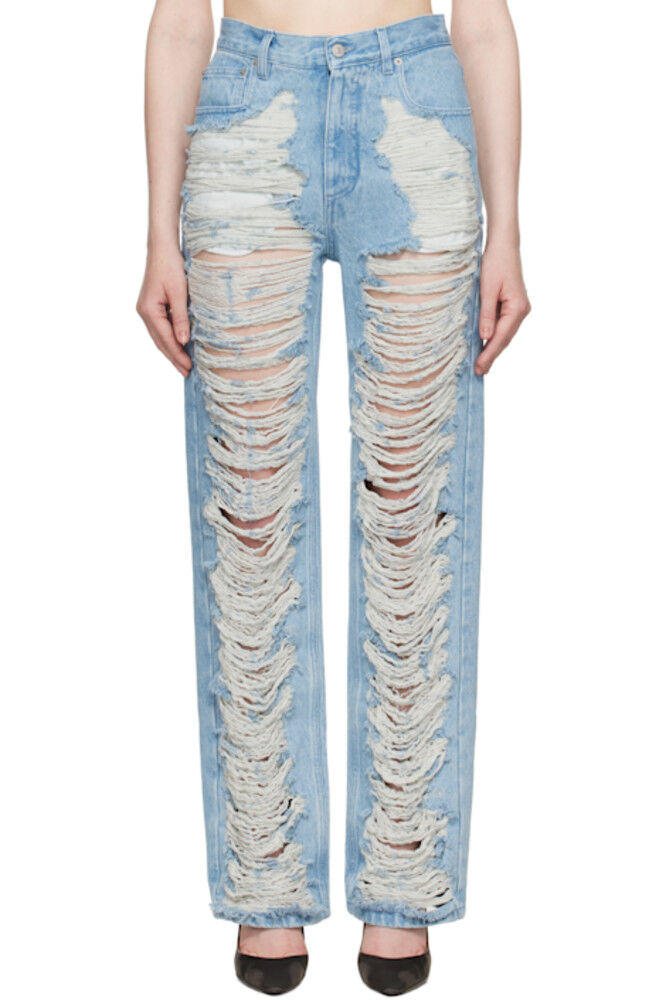 

Синие рваные джинсы MM6 Maison Margiela