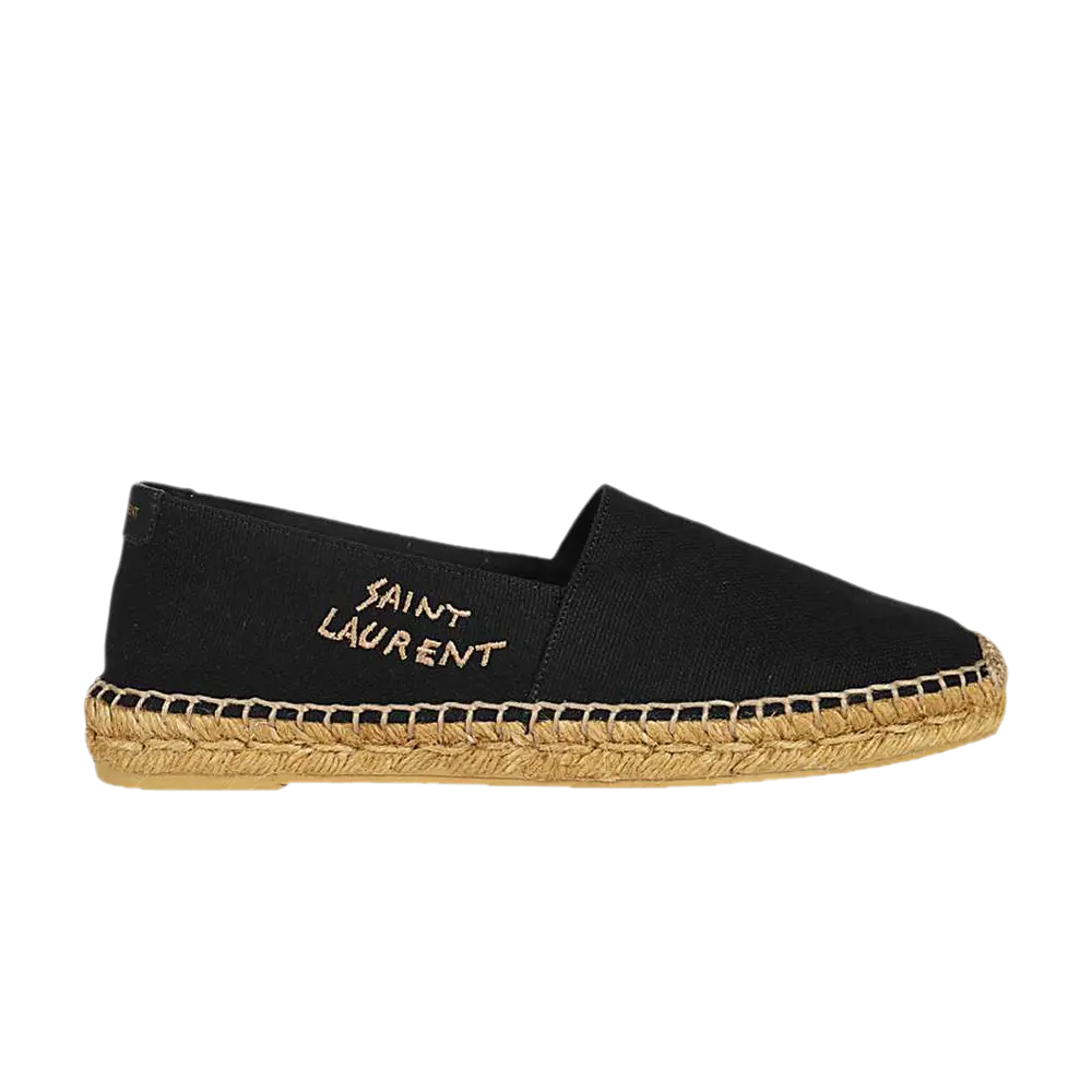 Ботинки Saint Laurent Embroidered Espadrille, черный