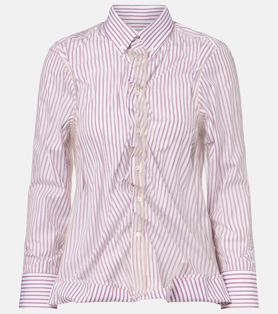 

Рубашка из хлопкового поплина с защипами и в полоску Maison Margiela, Light Blue Stripe