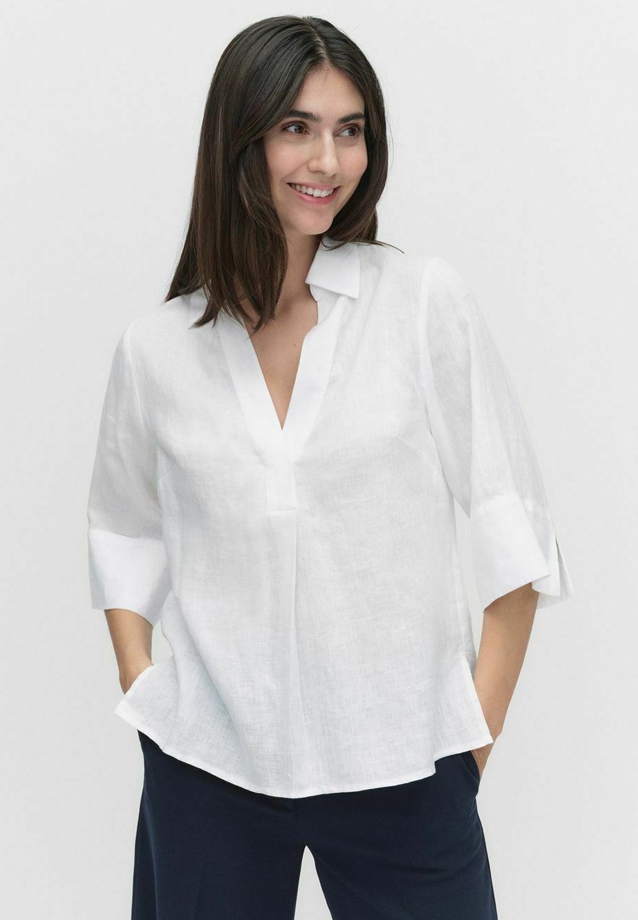 

Блуза LILL LINEN V NECK STOCKH LM, белый