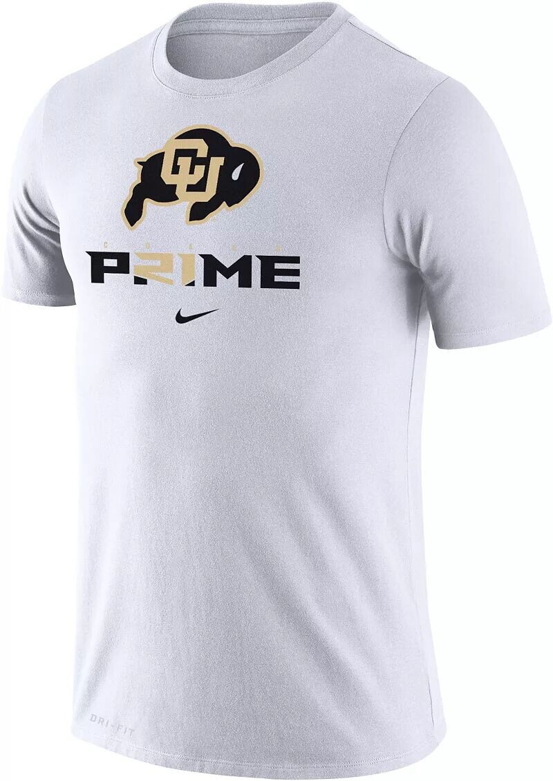 

Мужская белая футболка Nike Colorado Buffaloes Dri-Fit Legend с надписью