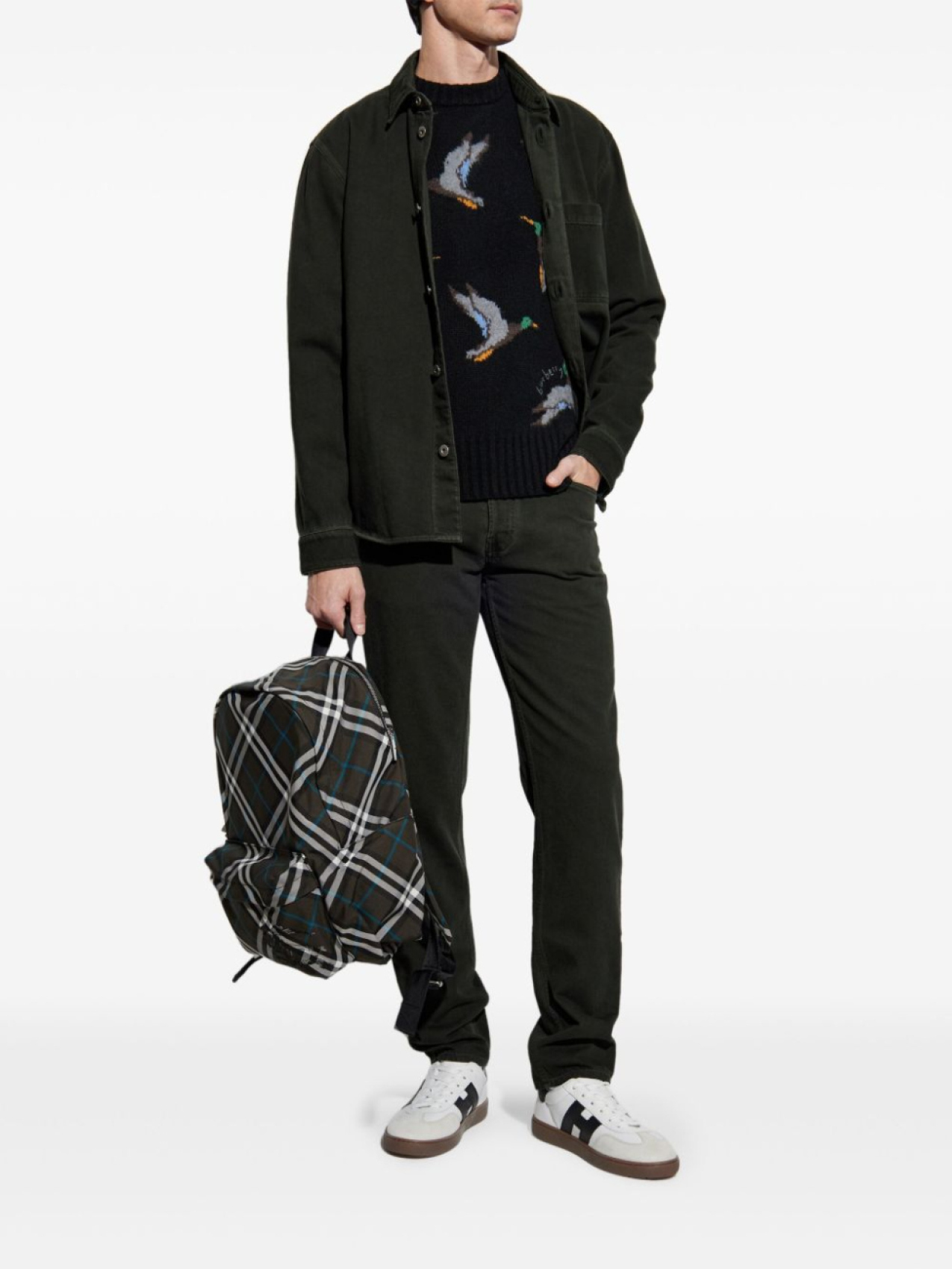 

Зауженные джинсы Burberry, зеленый