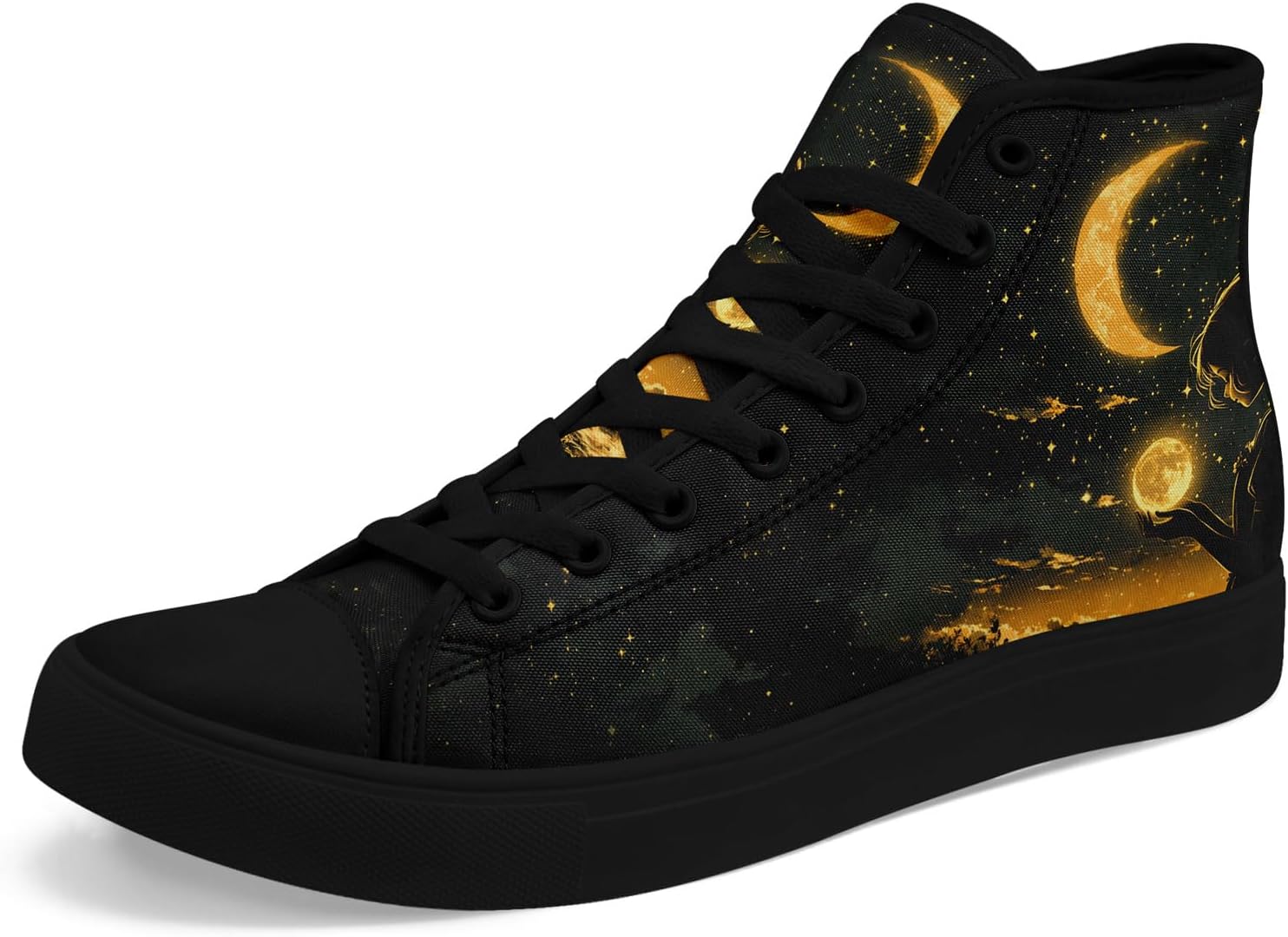 

Высокие кеды на платформе AWSOLE SunMoon с принтом для мужчин и женщин, стильная обувь с небесной тематикой, дышащие и легкие, черный/синий/золотой/темно-синий
