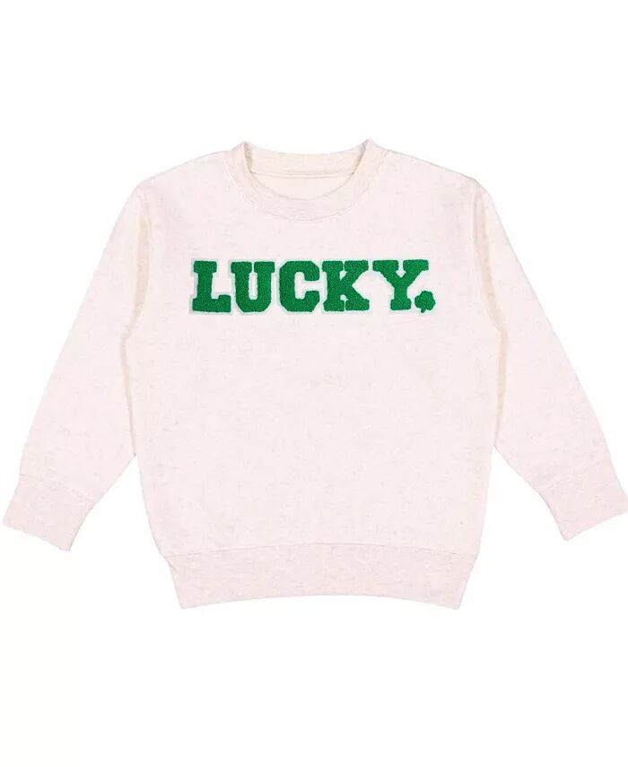 

Толстовка Lucky Varsity Patch для малышей ко Дню Святого Патрика Sweet Wink, коричневый/бежевый