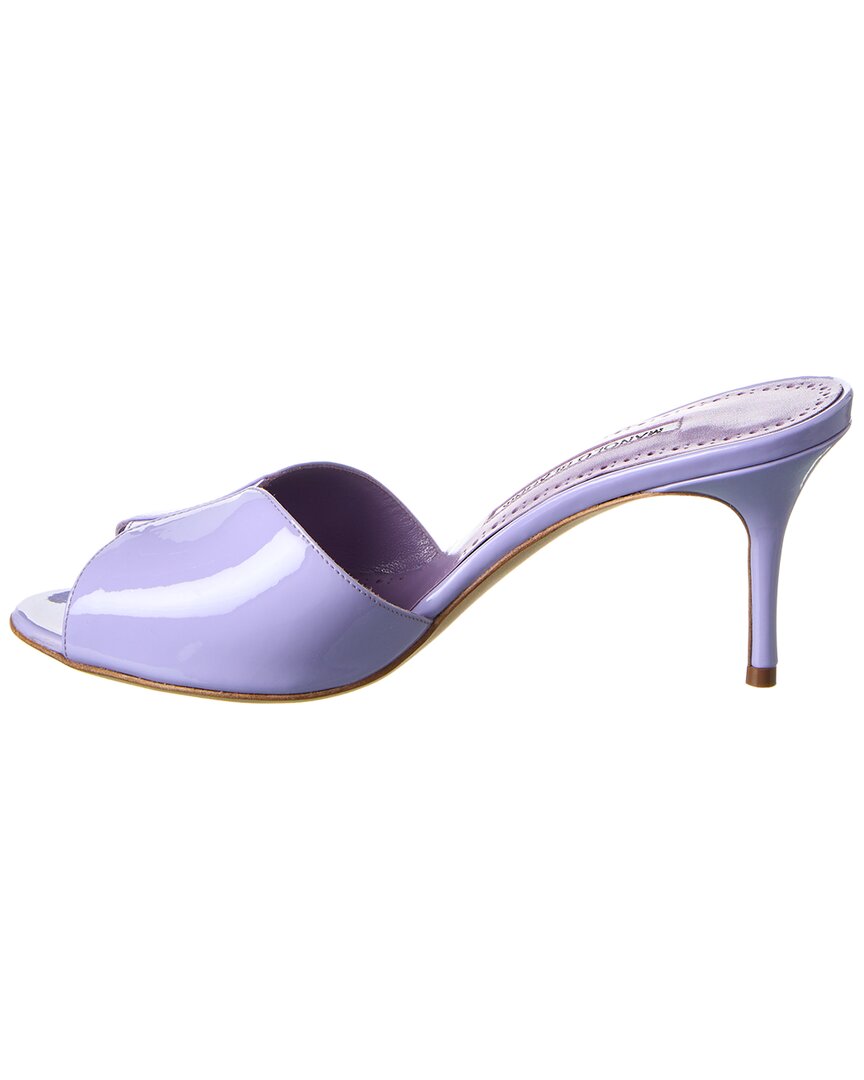 Лакированные сандалии Manolo Blahnik Houramu 70, фиолетовый — фото 2
