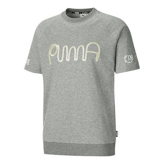 

Футболка x mr doodle crossover logo round neck short sleeve gray Puma, серый