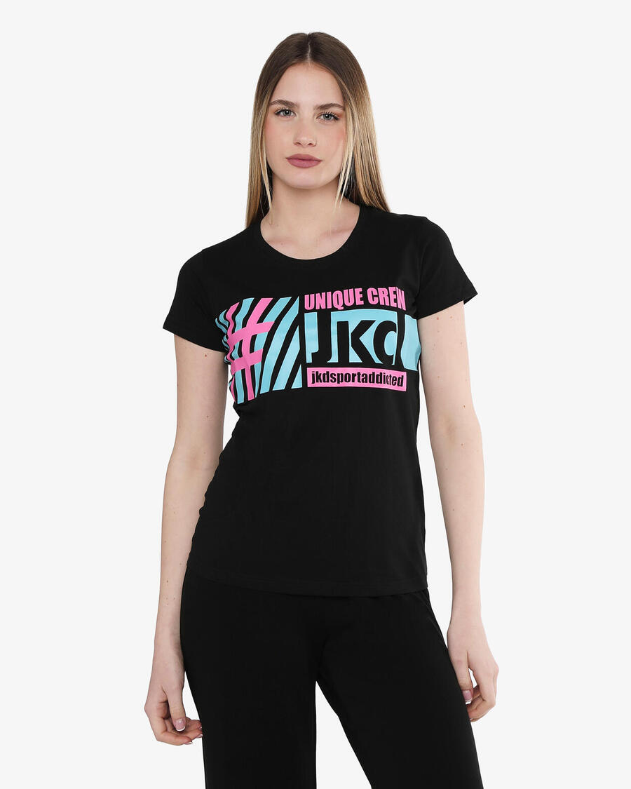 

JAKED Черная синтетическая фитнес-футболка для женщин