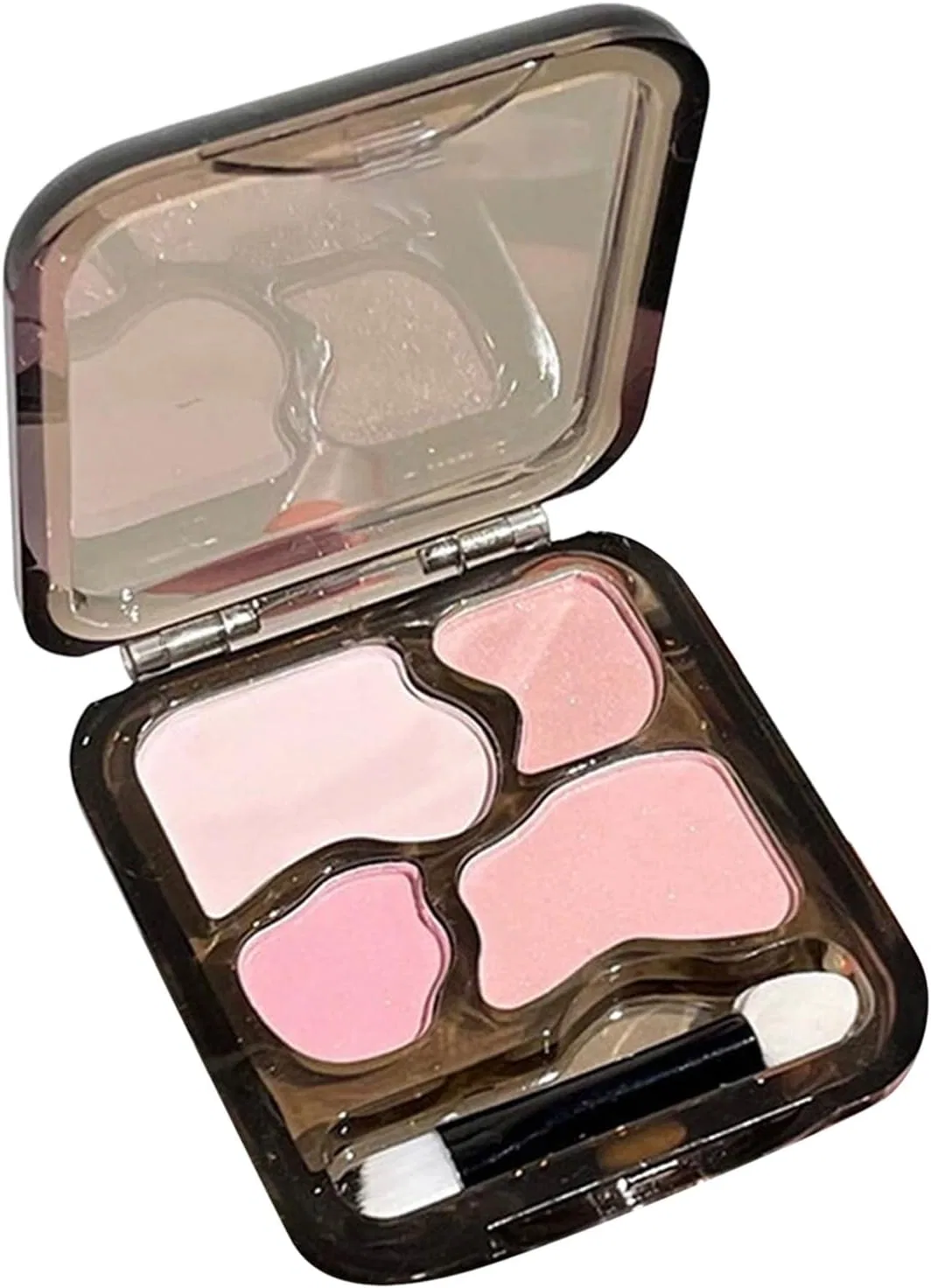 Тени для век мини 4 цвета матовые и с блестками No brand