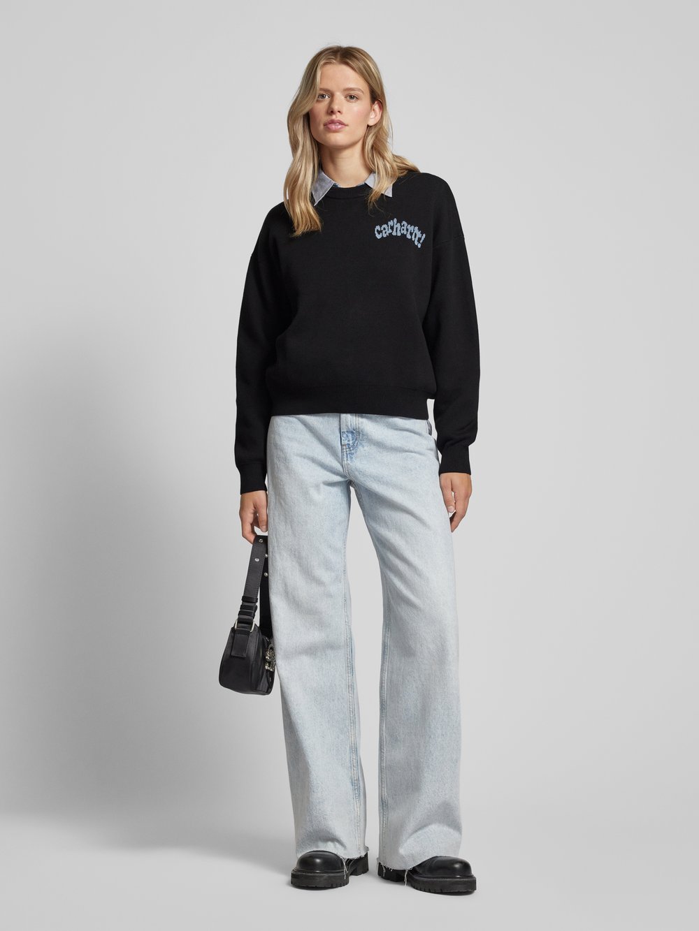 

Вязаный свитер с этикеткой, модель «AMOUR» Carhartt Work In Progress, черный