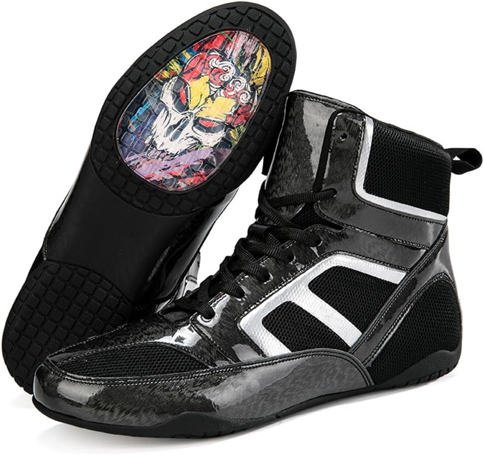 

Мужские боксерские ботинки, высокие борцовские кроссовки, легкие спортивные кеды для фитнеса, бодибилдинга, кикбоксинга и спарринга Donfaauk, черный