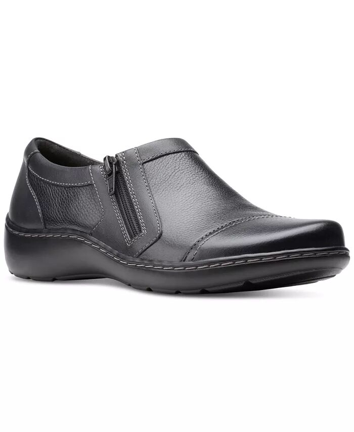 Женские мокасины Cora Giny с мягкой подкладкой на молнии Clarks, черный