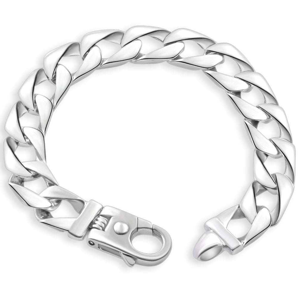 

Мужской браслет из 14-каратного золота (66 грамм) или платины (106 грамм) 11,5 мм, звенья 8,5 дюйма Pompeii2, 14K Rose Gold