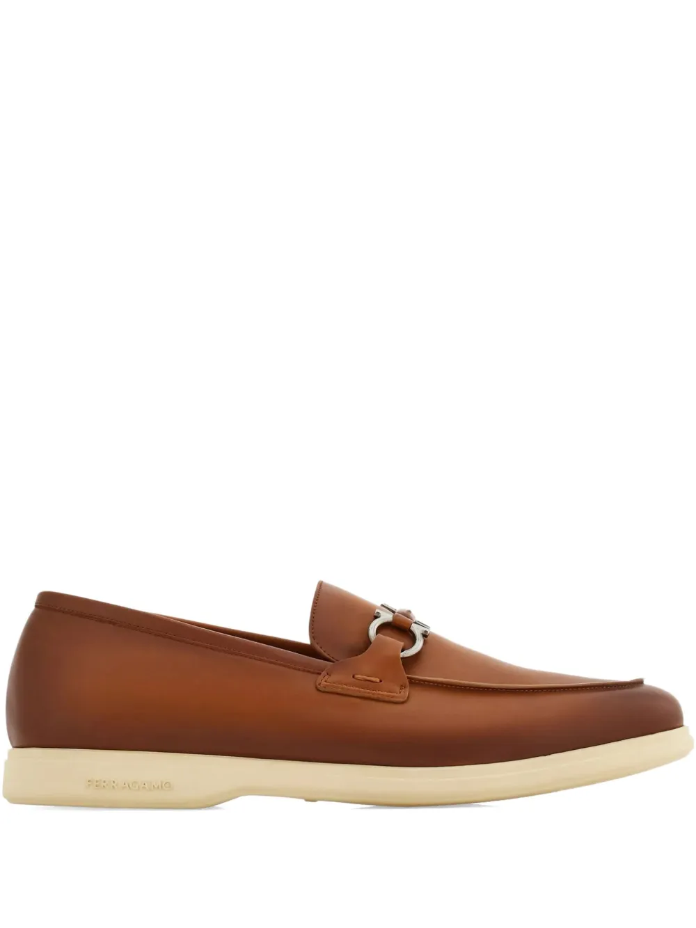 Лоферы с деталями Gancini Ferragamo, коричневый