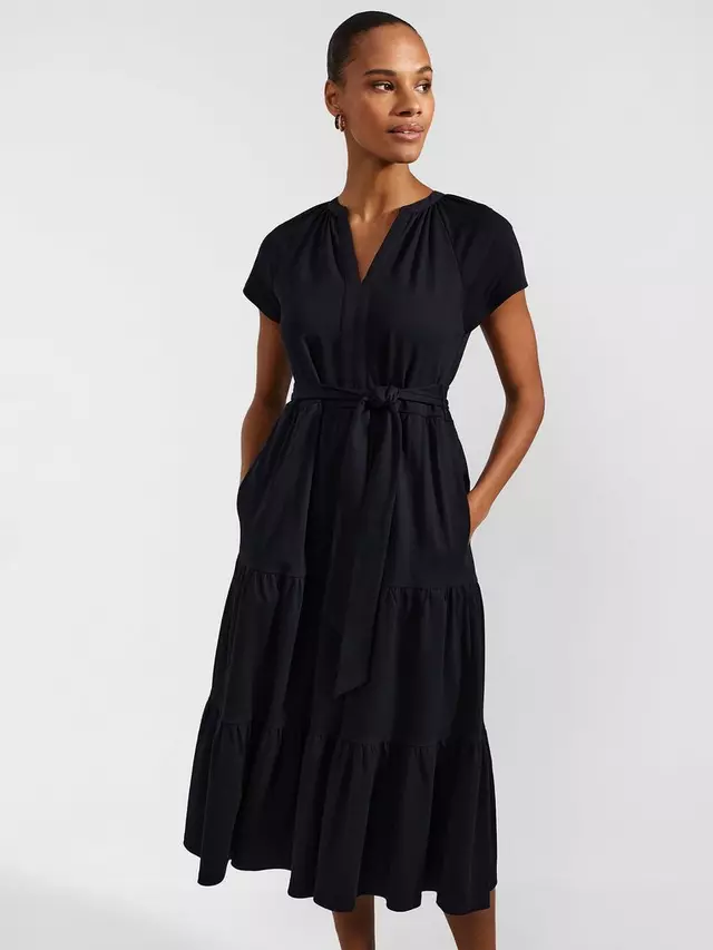 

Платье Hobbs Valentina Tiered Jersey Midi, темно-синий