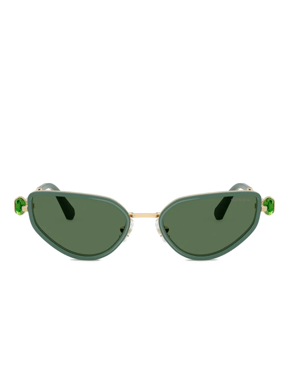 

Солнцезащитные очки SK7027 в оправе 'кошачий глаз' с кристаллами Swarovski, зеленый