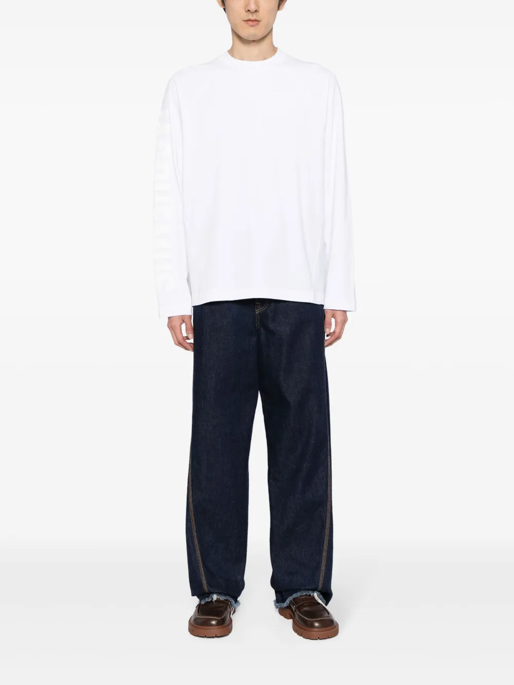 Топ Le T-shirt Typo с длинными рукавами JACQUEMUS, белый — фото 2