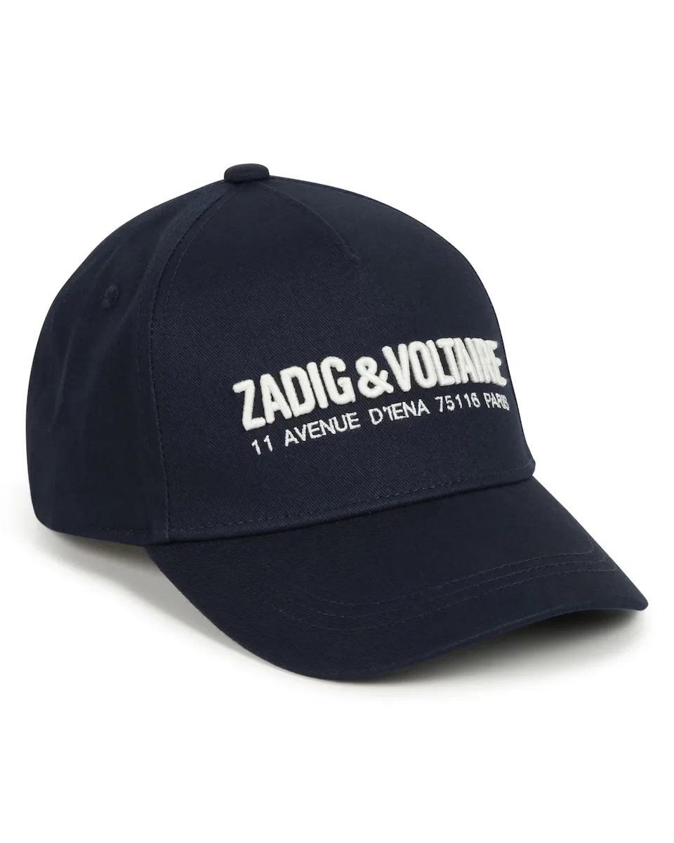 

Кепка для мальчика из хлопка синего цвета Zadig & Voltaire