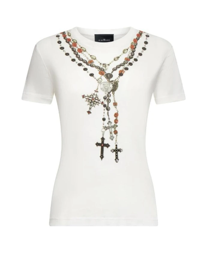 

Футболка с принтом в виде драгоценных камней John Richmond, белый