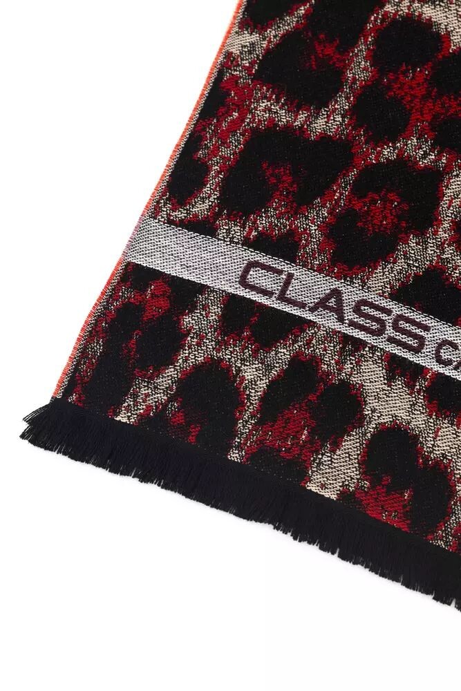 

Элегантный мужской шарф Cavalli Class с логотипом Animalier, цвет Burgundy
