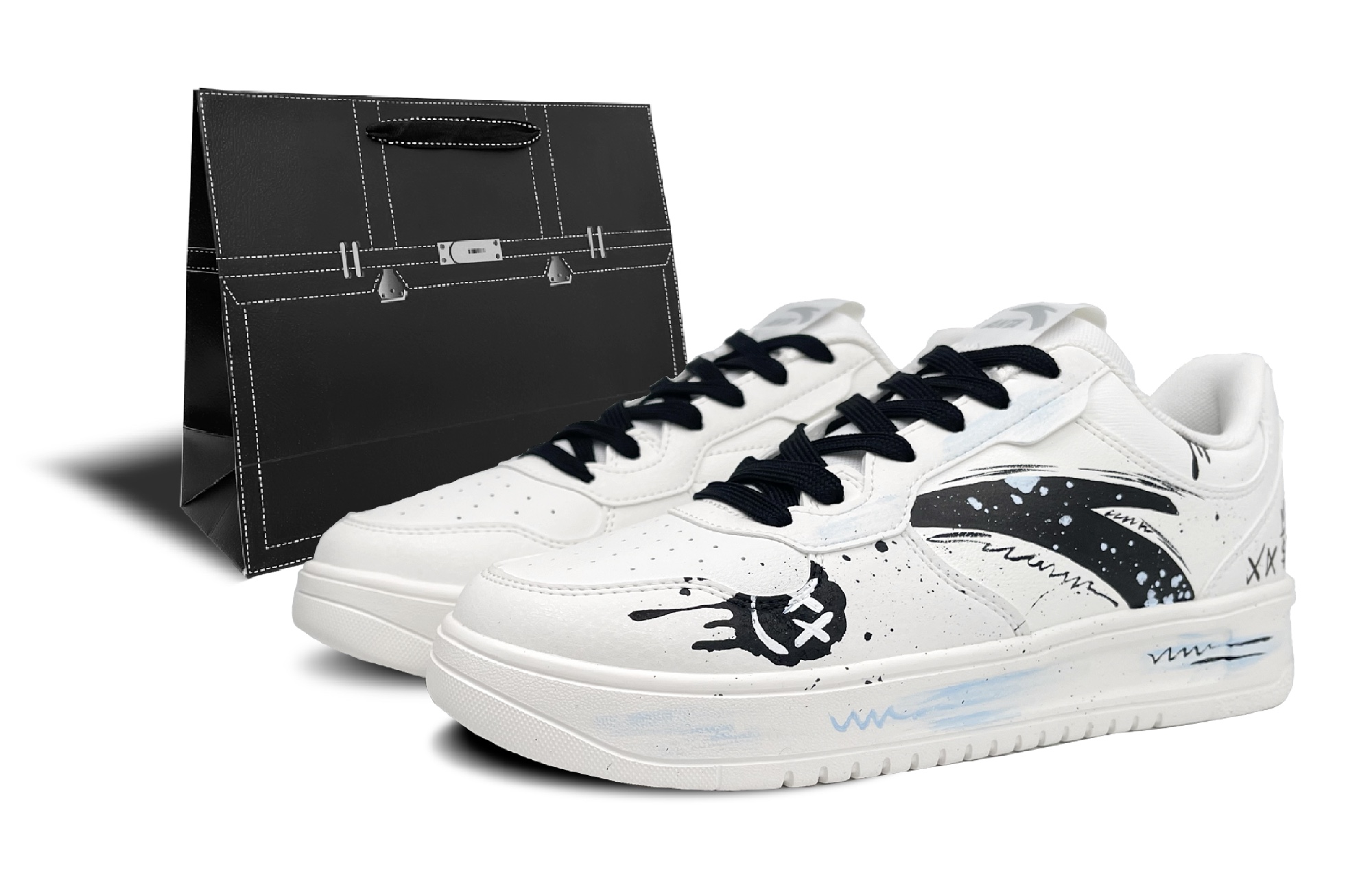 

ANTA Низкие кроссовки для скейтбординга мужские черно-белые