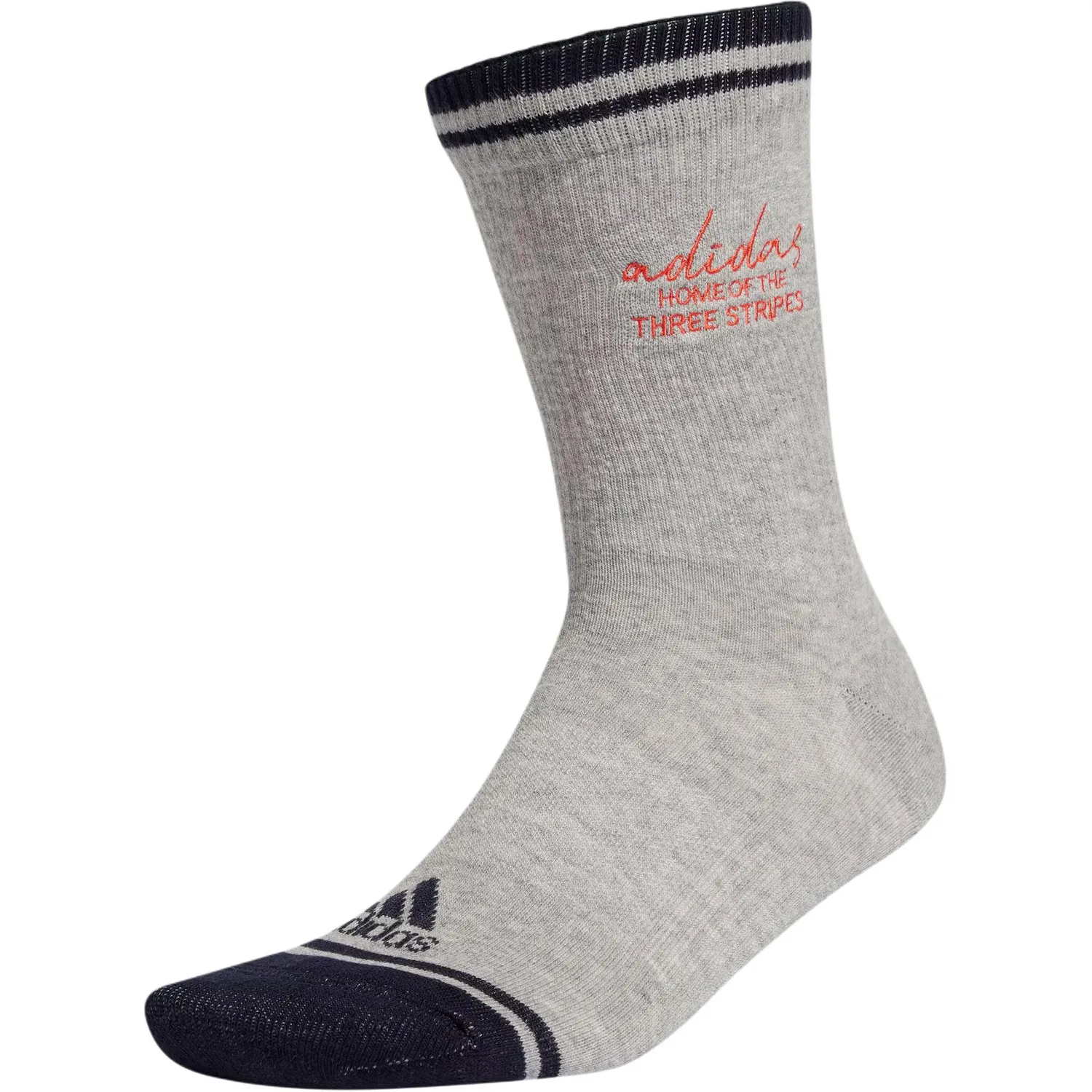 Adidas Спортивные носки с вышивкой COLLEGIATE, унисекс, 1 пара, размер M, цвет heather gray