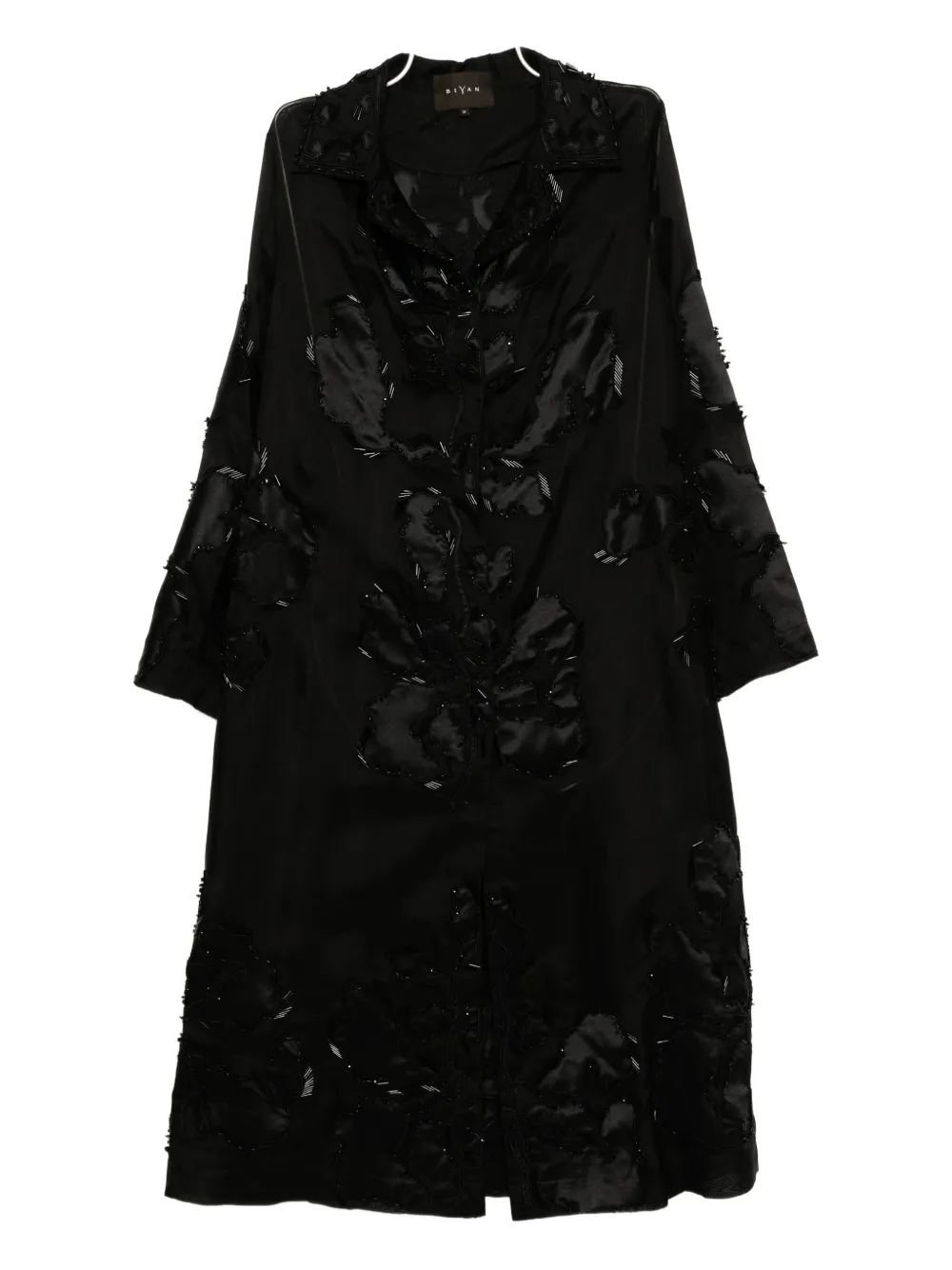 

Пальто из органзы с бусинами Biyan, черный
