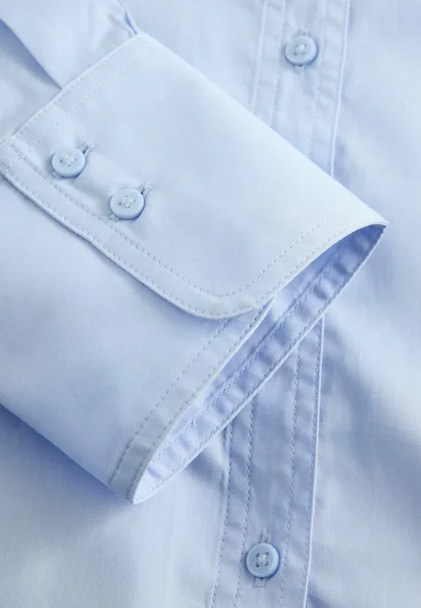 Блуза Next, Regular fit oversized boyfriend long sleeve shirt, синяя — фото 3