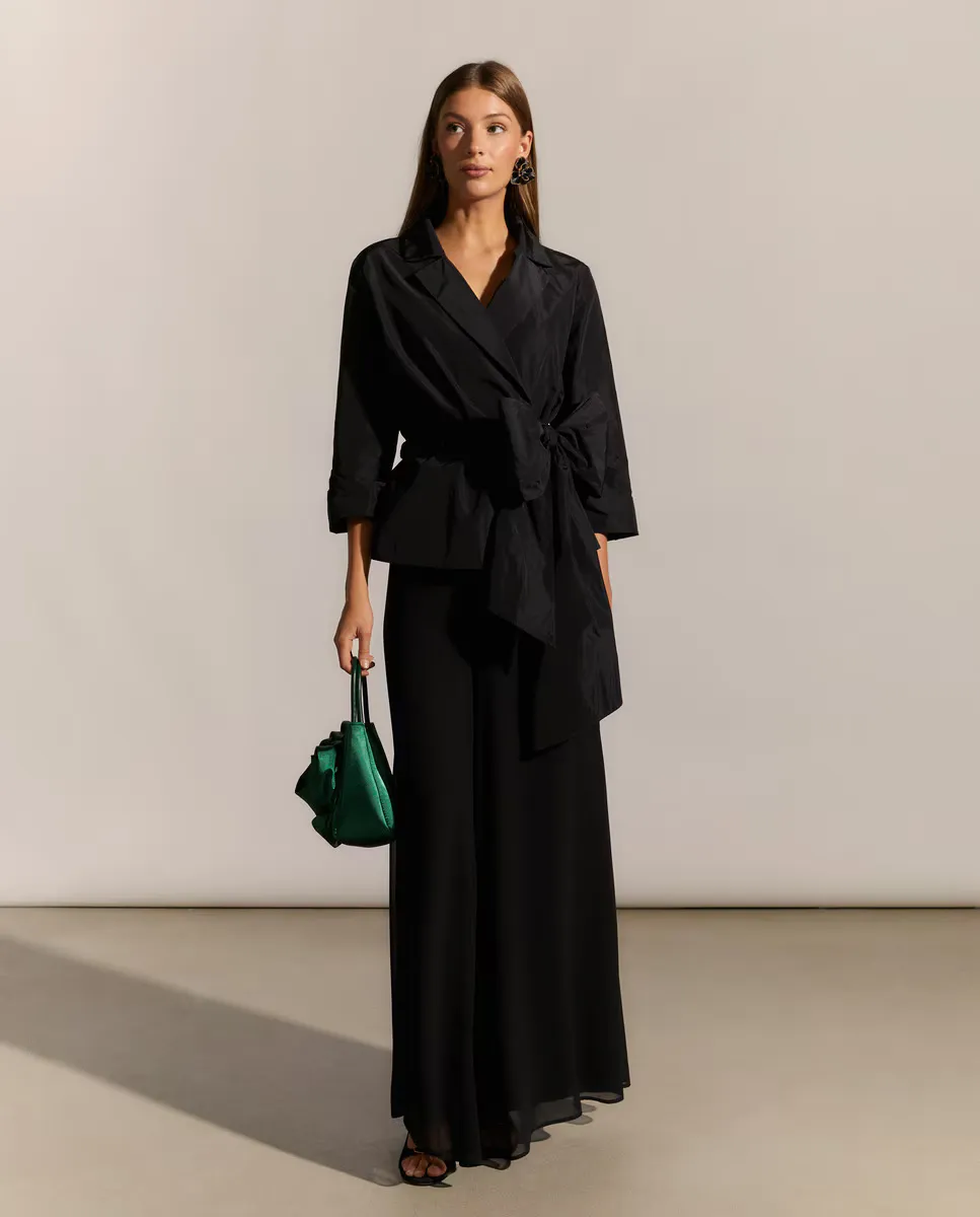 

Широкие струящиеся женские брюки Woman Fiesta El Corte Inglés, черный