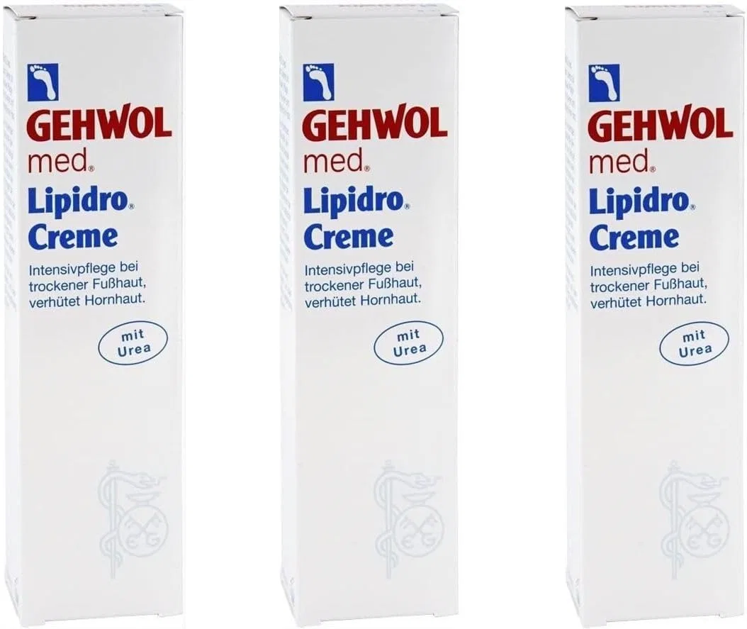 Набор из 3 кремов для ног GEHWOL MED Lipidro Cream с мочевиной, 125 мл Gehwol