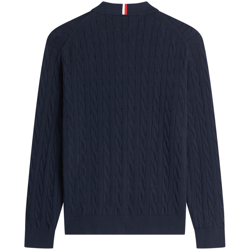 Мужской трикотажный кардиган с отворотом, средней длины Tommy Hilfiger, хаки rbl — фото 4