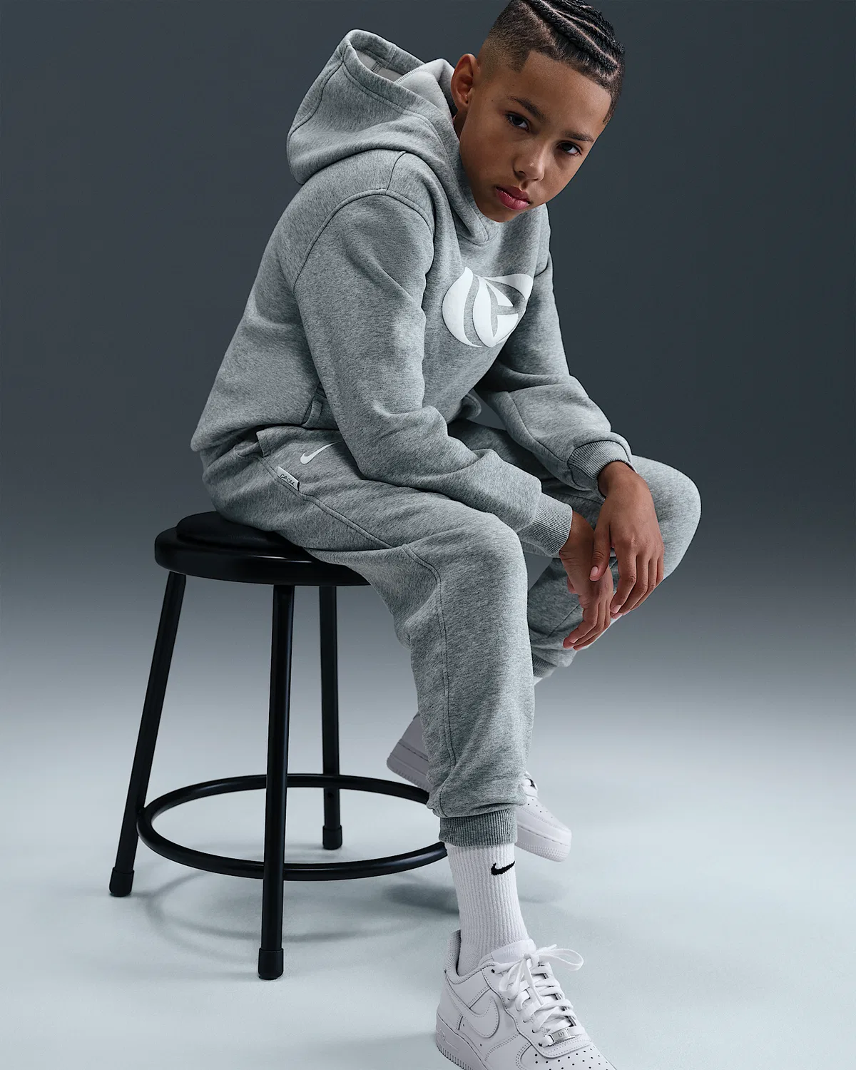 Детские флисовые штаны Caitlin Clark, Dark Grey Heather/White/White — фото 4
