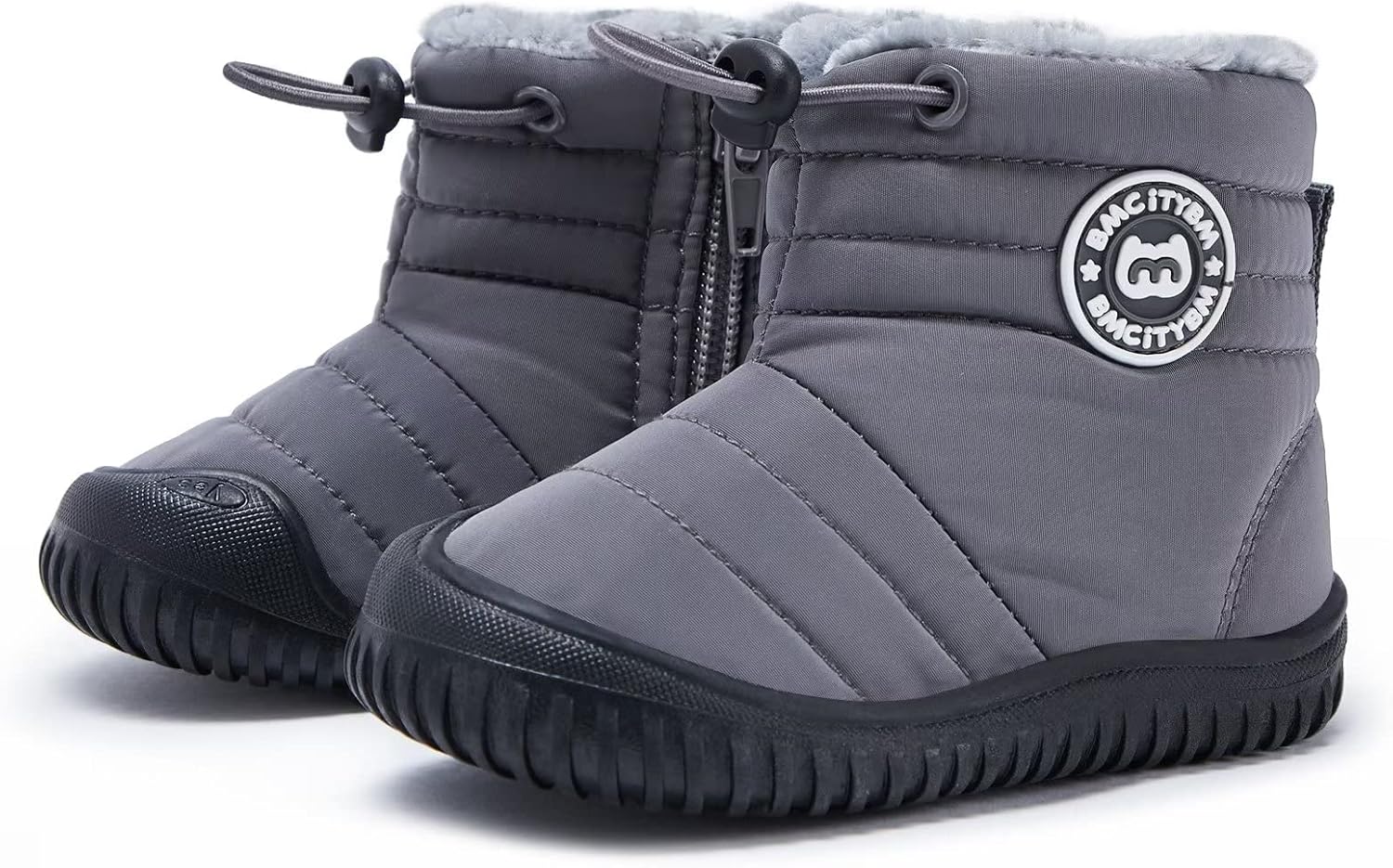 

Детские зимние ботинки BMCiTYBM для малышей, обувь для детей мальчиков и девочек с искусственным мехом для холодной погоды, Dark Grey