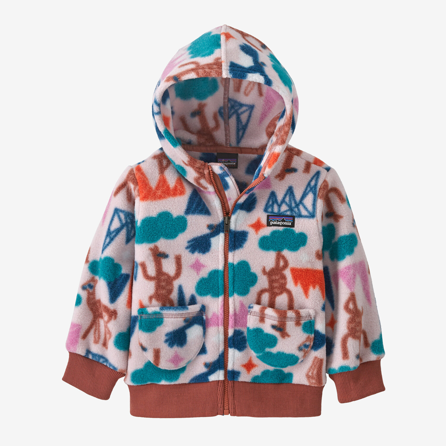 

Флисовый кардиган Baby Synchilla Patagonia, цвет Guanaco Fiesta: Peaceful Pink