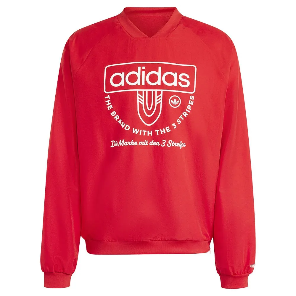 Футболка с длинным рукавом adidas Originals Drill, красная — фото 3