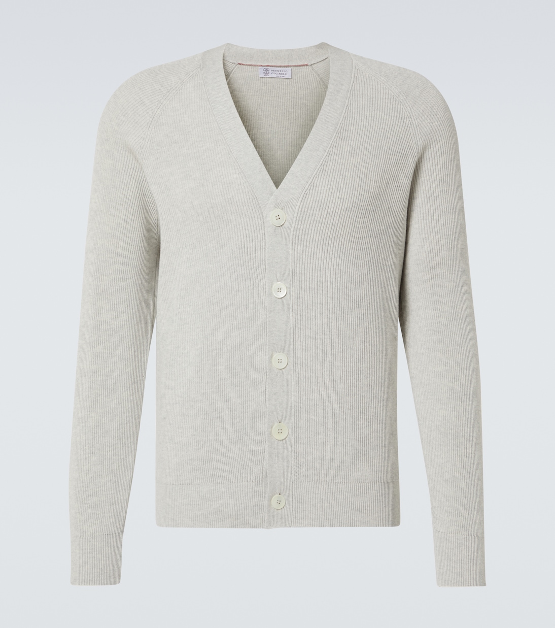 

Вязаный хлопковый кардиган Brunello Cucinelli, Fog