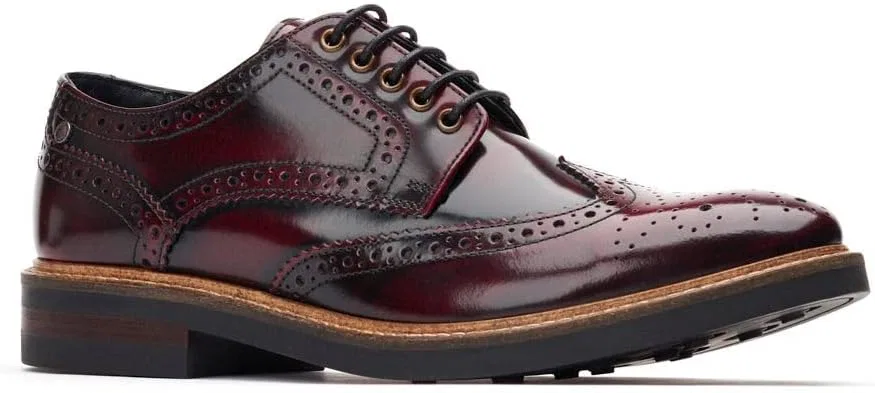Мужские оксфорды Base London Woburn, Red 532 Hi Shine Bordo — фото 3