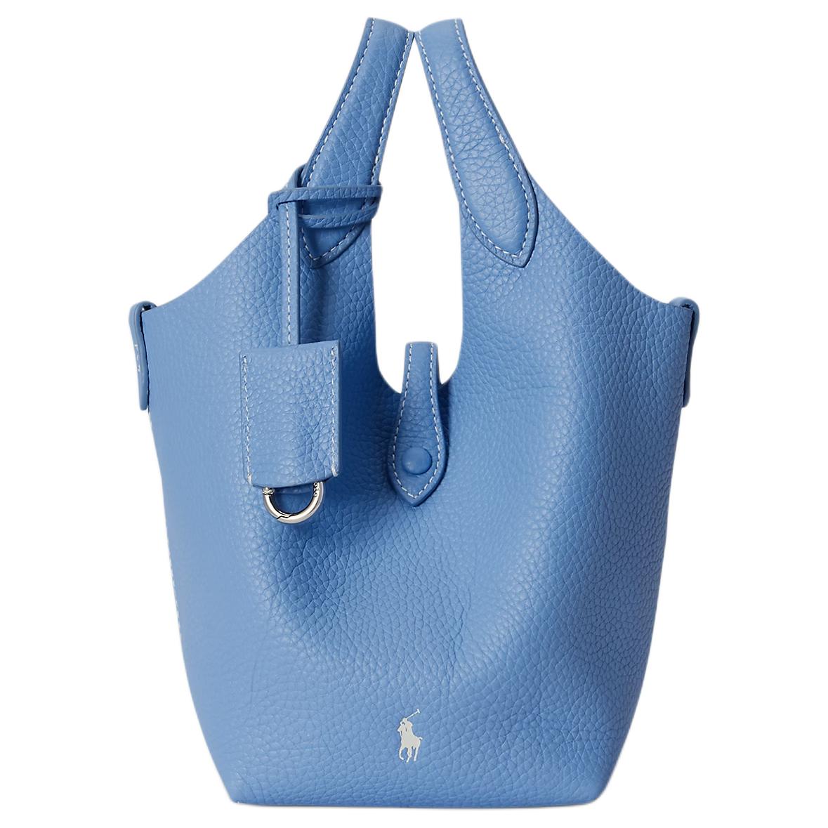 

Polo Ralph Lauren Сумка-корзинка Polo Play из кожи, маленькая, женская, baby blue