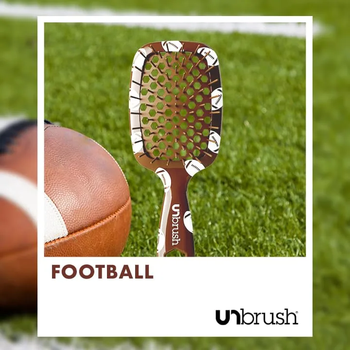 Расческа для распутывания волос UNbrush Mini Sports - Футбол Fhi Heat, Brown — фото 4