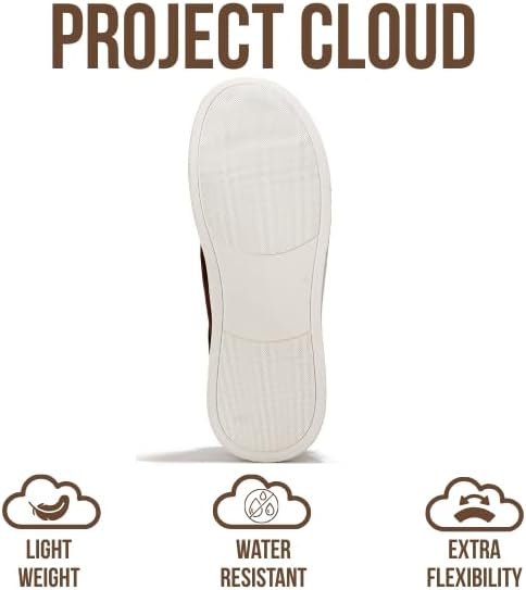 Мужские кроссовки Project Cloud с стелькой из настоящей кожи и памяти формы - легкие и противоскользящие кроссовки для мужчин, повседневные кроссовки без шнурков (Hudson), коричневый/шоколадный — фото 4