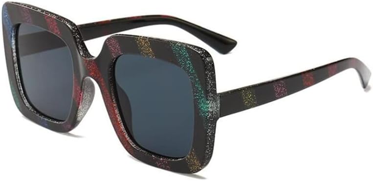 

Солнцезащитные очки в радужной оправе для женщин, большие мужские солнцезащитные очки, винтажные, увеличенного размера, черные, с защитой от УФ-излучения generic, Colorful